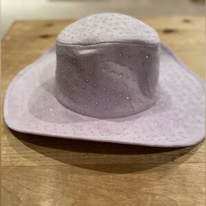 Women’s Lavender Rhinestone Country Western Bling Wide Brim Hat OS